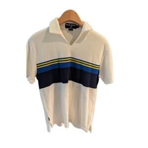 Vintage Ralph Lauren Polo Sport Shirt Mens Adult Medium White Stripes Casual